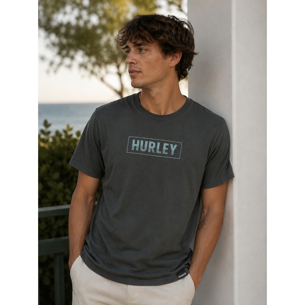 NWT Hurley Mens Everyday Tee Small Black Short Sleeve Cotton Casual Streetwear